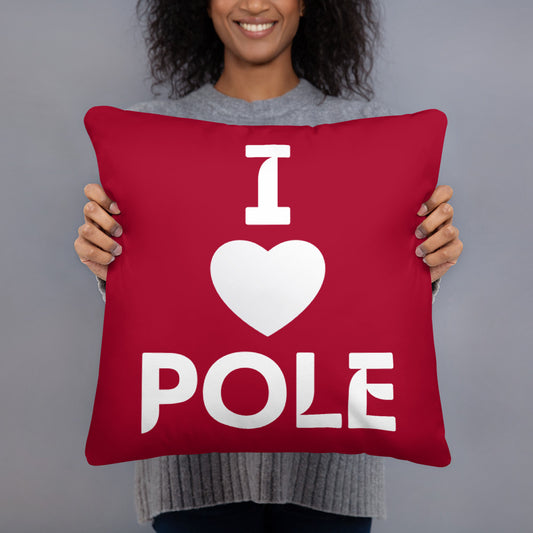 I Heart Pole Pillow - Red