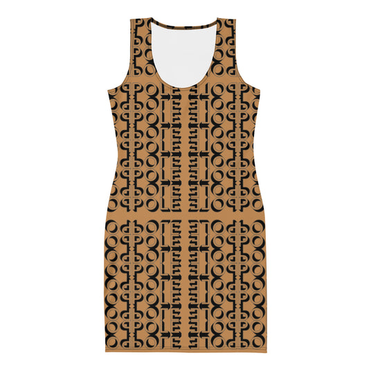 Pole Motif Dress - Nude