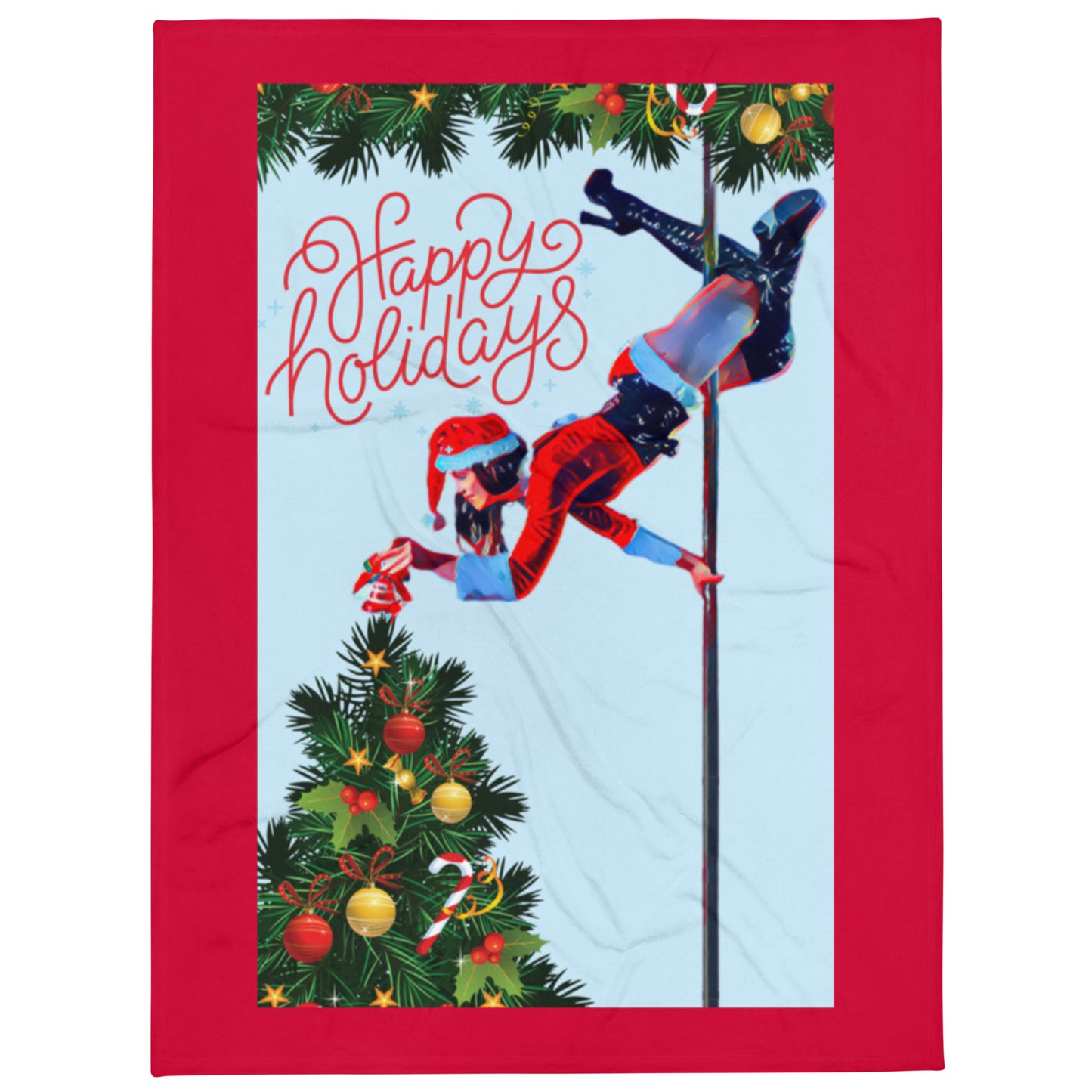 Happy Holidays Pole Blanket
