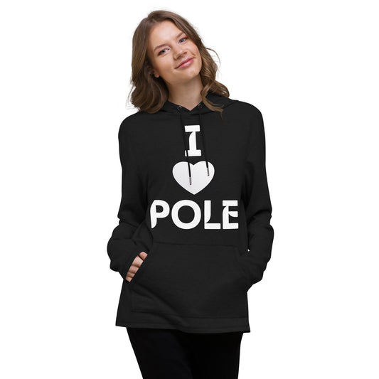 I Heart Pole Simple Lightweight Hoodie - Unisex